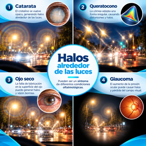 halos nocturnos y salud ocular