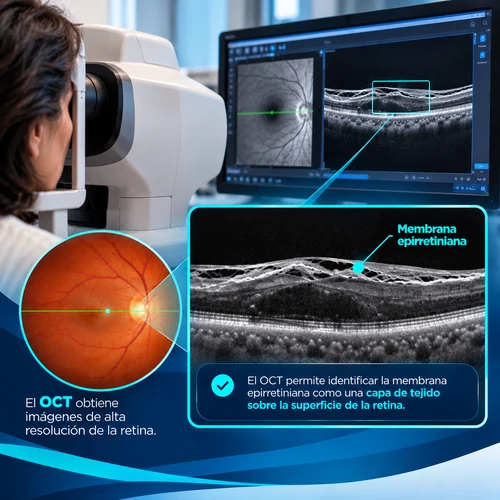 infografía oct membrana epirretiniana mv